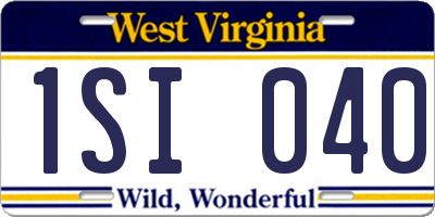 WV license plate 1SI040