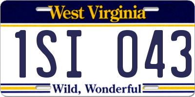 WV license plate 1SI043