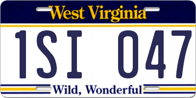 WV license plate 1SI047