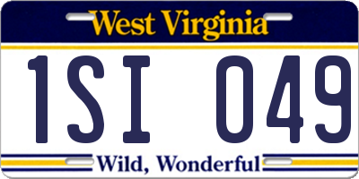 WV license plate 1SI049