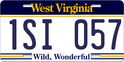 WV license plate 1SI057