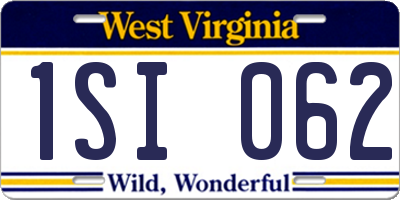 WV license plate 1SI062