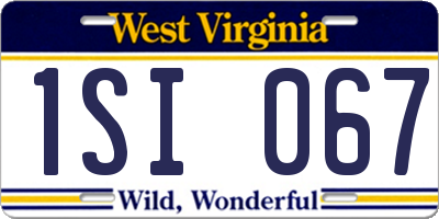 WV license plate 1SI067