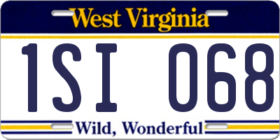 WV license plate 1SI068