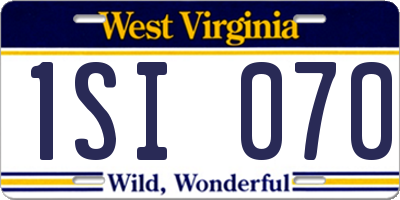 WV license plate 1SI070