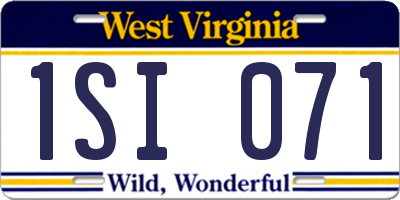 WV license plate 1SI071