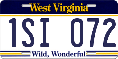 WV license plate 1SI072