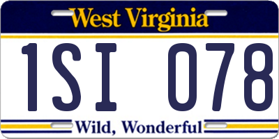 WV license plate 1SI078