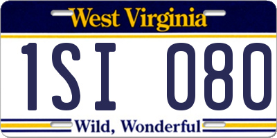 WV license plate 1SI080