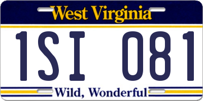 WV license plate 1SI081