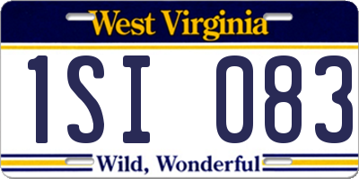 WV license plate 1SI083