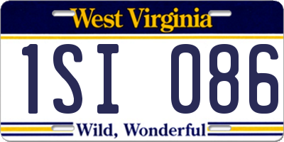 WV license plate 1SI086