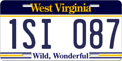 WV license plate 1SI087