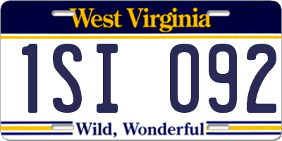 WV license plate 1SI092