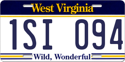 WV license plate 1SI094