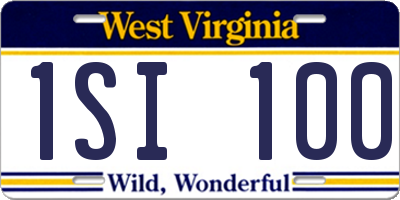 WV license plate 1SI100