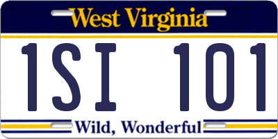 WV license plate 1SI101