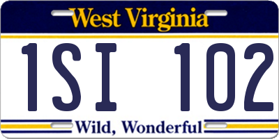 WV license plate 1SI102