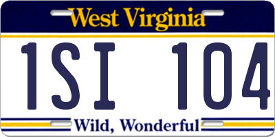 WV license plate 1SI104