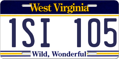 WV license plate 1SI105