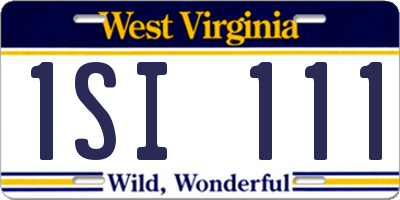 WV license plate 1SI111