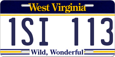 WV license plate 1SI113