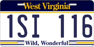 WV license plate 1SI116