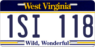 WV license plate 1SI118