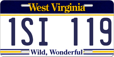 WV license plate 1SI119
