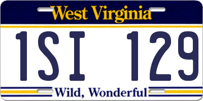 WV license plate 1SI129