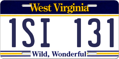 WV license plate 1SI131