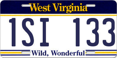 WV license plate 1SI133