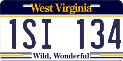 WV license plate 1SI134