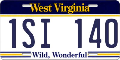 WV license plate 1SI140