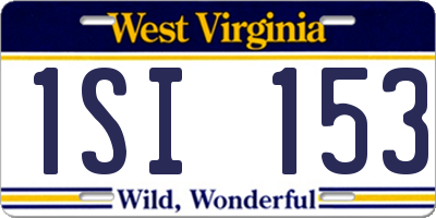 WV license plate 1SI153