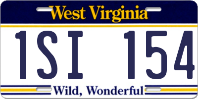 WV license plate 1SI154