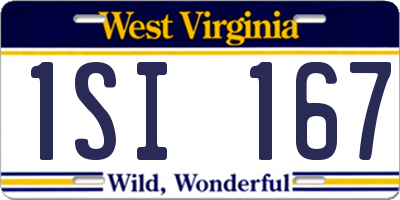 WV license plate 1SI167