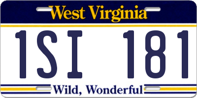 WV license plate 1SI181
