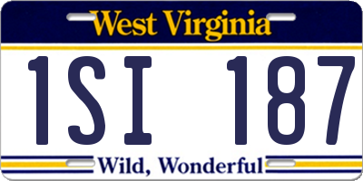WV license plate 1SI187