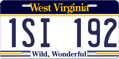 WV license plate 1SI192