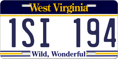 WV license plate 1SI194