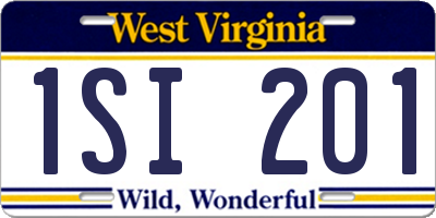 WV license plate 1SI201