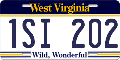 WV license plate 1SI202
