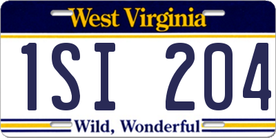 WV license plate 1SI204