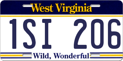 WV license plate 1SI206