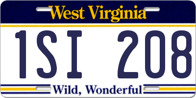 WV license plate 1SI208