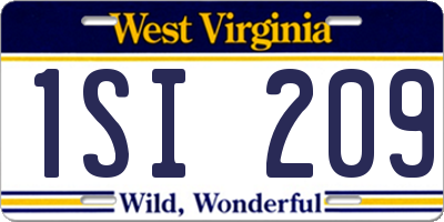 WV license plate 1SI209