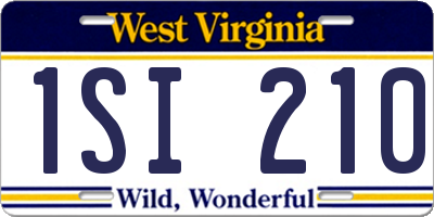 WV license plate 1SI210