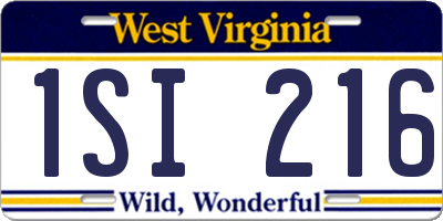 WV license plate 1SI216