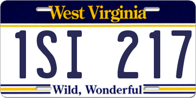 WV license plate 1SI217